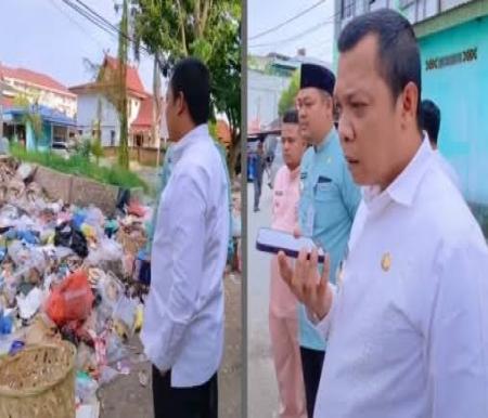 Pj Walikota Muflihun saat sidak sampah di TPS yang tak diangkut petugas (foto/int)